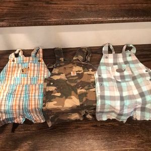 Set of 3 overall rompers. Boys 12 months